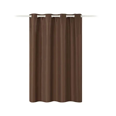 Afbeelding van JEMIDI Kant en klaar blikdicht Gordijn met ringen 140 x 175 cm Voor op gordijnenstang Donkerbruin