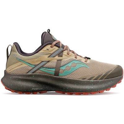 Afbeelding van Saucony RIDE 15 TR Trail hardloopschoenen, Dames, Maat: 38.5, Desert/sprig Textiel/ synthetisch