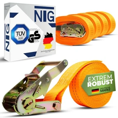 Afbeelding van 10 x spanriem sjorbanden 6m 2t (2000 daN, kg) eendelig 35mm, 1 TLG. DIN