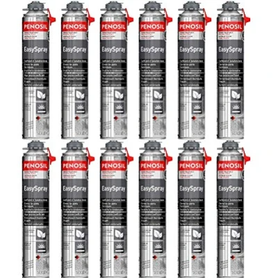 Afbeelding van ProWegwerp polyurethaanschuim, 700 ml, 12 spuitbussen binnen/buiten uitstekende akoestische isolatie uniek op de markt gebruikspistool
