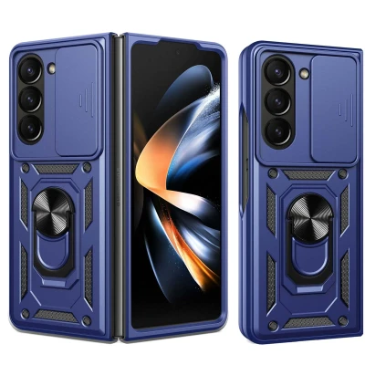 Afbeelding van Samsung Galaxy Z Fold 5 Hoesje Kunststof iMoshion Hardcase/Backcover Donkerblauw Telefoonhoesje