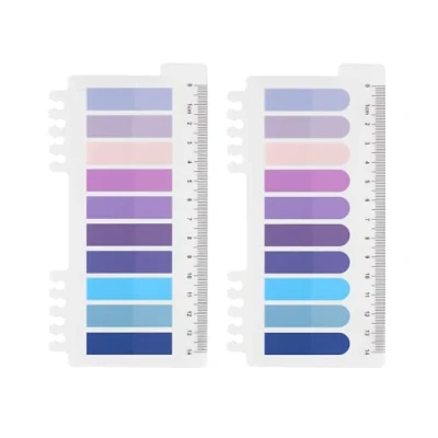 Afbeelding van Ordinate Transparante zelfklevende notitieblaadjes, plastic plakstrips, bladwijzers, C 400 stuks Mystic Purple Collection 2 stijl), paars