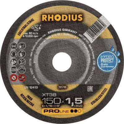Afbeelding van Rhodius, Zaagbladen, Extra dunne doorslijpschijf recht XT38 Ø 150 x 1,5 22,23mm