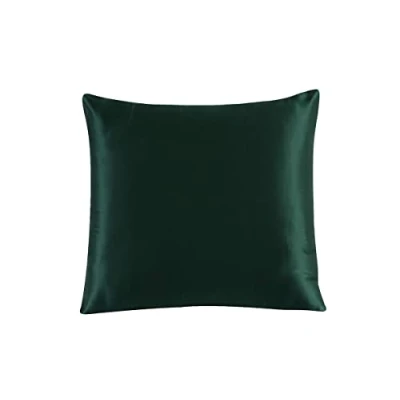 Afbeelding van townssilk Kussensloop 100% pure moerbeizijde, 19 momme, dubbelzijdig, ter bescherming van haar en huid, verborgen ritssluiting, draaddichtheid 600, 1 stuk, 50 x cm, smaragdgroen