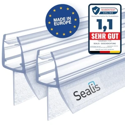 Afbeelding van Sealis Doucheafdichting 2 x 70 cm, afdichting douchedeur voor 5 mm/6 mm/7 mm/8 mm glasdikte, douche glazen deur vervangende douchedeuren douchecabines afdichtingen