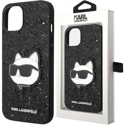 Afbeelding van Karl Lagerfeld KLHCN61G2CPK hoesje voor iPhone 11 / Xr zwarte Glitter Choupette Patch