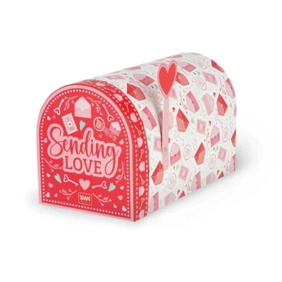 Afbeelding van Legami Love Mailbox geschenkdoos brievenbus van FSC gecertificeerd papier, motief Letters, extra groot, 12,1 x 13,3 22,2 cm