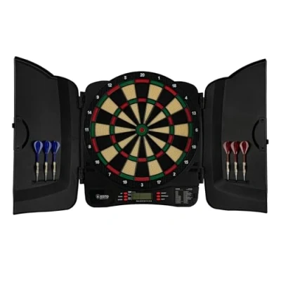 Afbeelding van KOTO Classic Elektronisch Dartbord, Dartkabinet met 6 Softtip Darts, DartSet voor 1 8 spelers, 32 spellen en meer dan 590 variaties, E Dartbord accessoires.