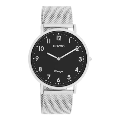 Afbeelding van zilverkleurige OOZOO horloge met metalen mesh armband C20341