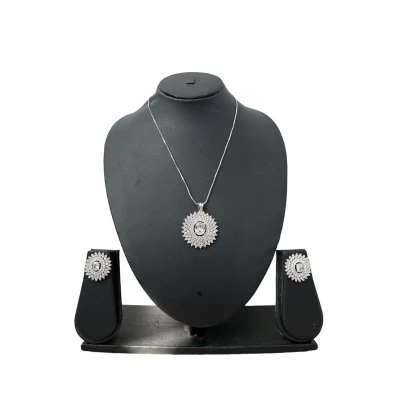Afbeelding van N3 Collecties Synthetische diamanten sieraden set hanger ketting