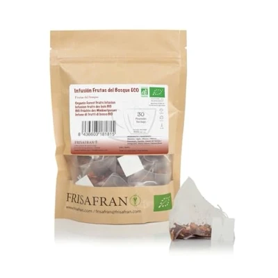 Afbeelding van FRISAFRAN Organic Bosvruchten Infusion in piramiden Ontspanning Rijk aan vitaminen 30 Eenheid 60g Gezonde thee Bio verfrissend lekker en gezond Forest Fruit