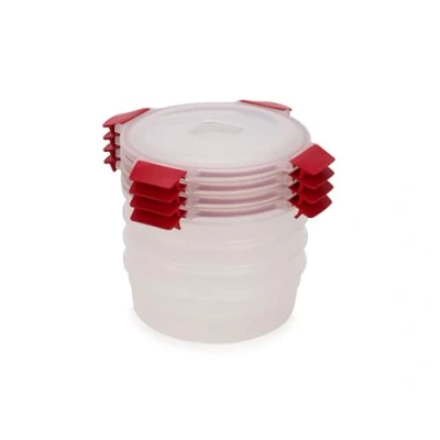 Afbeelding van Joseph Nest Lock Rond 4 delige Bewaardozen Set, Ruimtebesparend, Luchtdichte, Lekvrije Deksel, BPA vrij, 1L