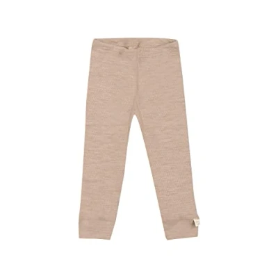 Afbeelding van DILLING Merinowollen/Zijden Pointelle Legging Voor Baby&#039;s Beige melange 80