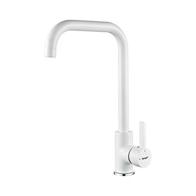 Afbeelding van Ibergrif M22105W, Keukenkraan met 360 Draaibare en Koudstart, Eengreepsmengkraan Spoelbak Kraan Keuken, Messing, wit