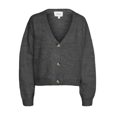 Afbeelding van VERO MODA Vmgemma Ls V hals gebreide cardigan VMA Noos pullover, dark grey melange, XXL