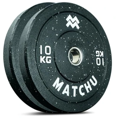 Afbeelding van Matchu Sports Hi temp bumper plate 10 kg 2 stuks Zwart Rubber