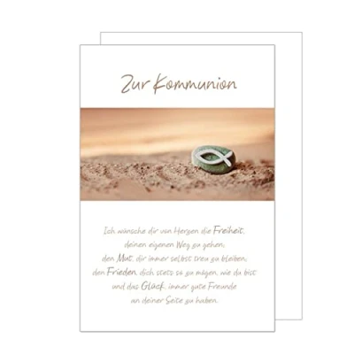Afbeelding van Edition Seidel exclusieve premium communiekaart met envelop. wenskaart communie enkele jongen meisje kaart (KO268 SW022)