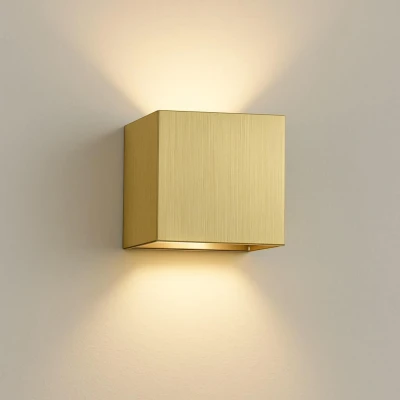 Afbeelding van Searchlight Cube Wandlamp 9,7 X Cm Goud