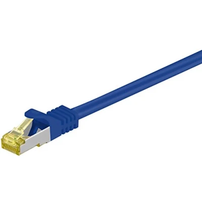 Afbeelding van Goobay 92676 LAN kabel 3 meter dubbel afgeschermd S FTP netwerkkabel CAT 7 m met 10 Gigabit RJ 45 stekker blauw