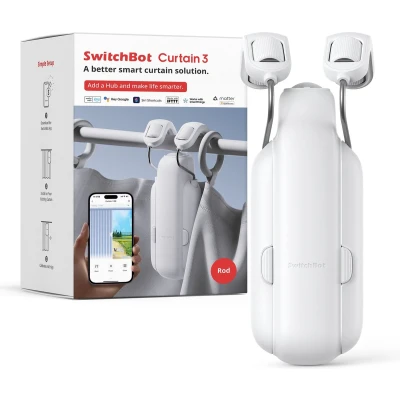 Afbeelding van SwitchBot Curtain Rod/Roede Versie 3 (2023) Wit Smart home gordijnmotor gordijn Automatisch