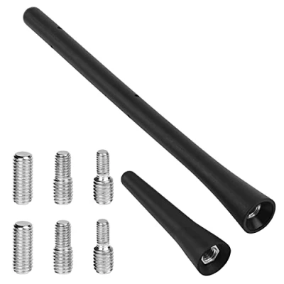 Afbeelding van URAQT Car Aerial, 2 Stuks Autoantenne Universeel, Vervangende Antenne, Inclusief Antenne en Korte met Adapter Schroeven M4, M5, M6, Zwart