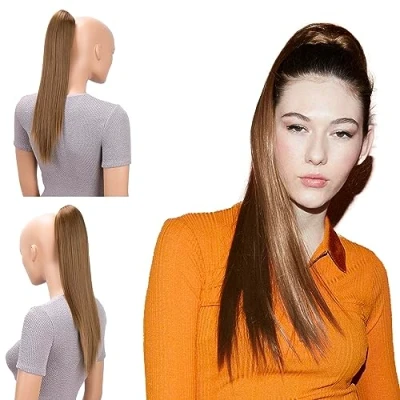 Afbeelding van CAISHA 50cm Haarstukje Vlecht Paardenstaart Haarextensies Glad Bruin H72