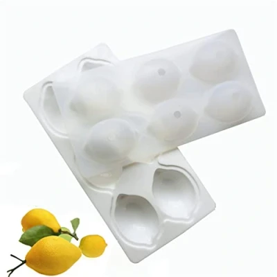 Afbeelding van DUBENS 6 Cavity 3D citroenvorm fruit siliconen vorm brownies cake mousse cakevormen pan bakken Frans dessert taart decoratie gereedschap