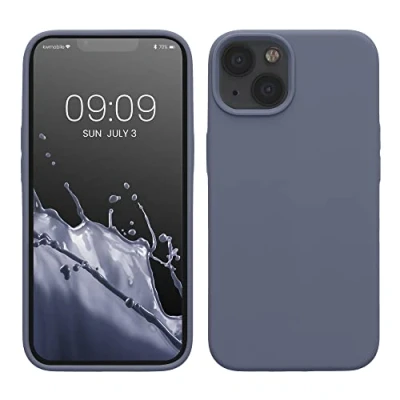 Afbeelding van kwmobile telefoonhoesje geschikt voor Apple iPhone 13 Hoesje met siliconen coating Smartphone case in lavendelgrijs