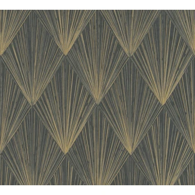 Afbeelding van Leen Bakker Livingwalls Behang Geometrische Vormen Zwart En Goud 53cm X 10,05 M AS Goudkleurig Vinyl