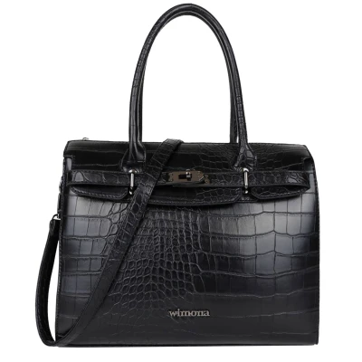 Afbeelding van Wimona Liona Handtas Croco Black