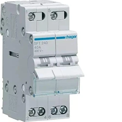 Afbeelding van Hager omkeerschakelaar 2p 40a i 0 ii cb sft240