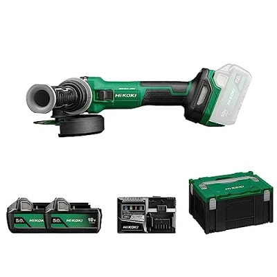 Afbeelding van Hikoki G1813DVEWQZ Accu haakse slijpmachine 18V 125 mm Inclusief lader en 2 x BSL1850MA accu&quot;;s In HSC III koffer