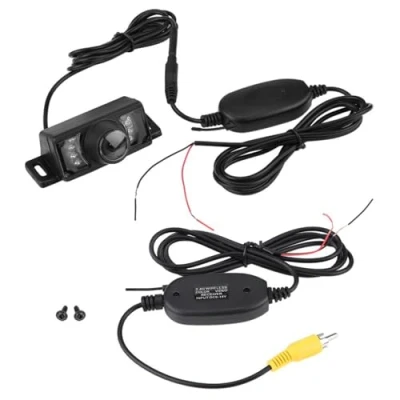 Afbeelding van KSTE Auto Achteruitrijcamera, 7 stuks LED IR Nachtversie Achteruitrijcamera Backup RCA Video Draadloze Zender en Ontvanger voor Auto&#039;s