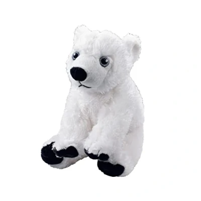 Afbeelding van Ecobuddiez Ijsbeer van Deluxebase. Kleine Zachte Pluche Dieren gemaakt gerecyclede Plastic Flessen. Milieuvriendelijk Knuffelbaar Cadeau voor Kinderen en Schattige Dierenknuffels Peuters.