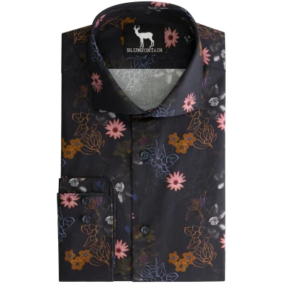 Afbeelding van GENTS Blumfontain bloemprint blauw L 41/42