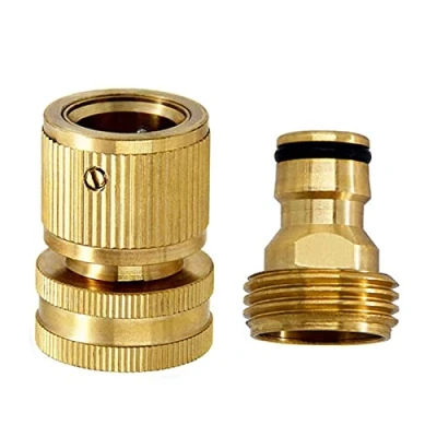 Afbeelding van SyiXute Tuinslang Quick Connect, 3/4 inch binnendraad kraanconnector en buitendraad messing snelverbinding, mannelijke vrouwelijke slangconnector voor wasstraat tuinirrigatie, mannelijk
