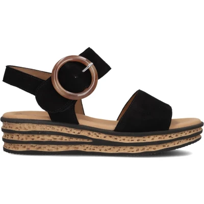 Afbeelding van Gabor 550.2 Sandalen Met Sleehak Dames Zwart Maat 38