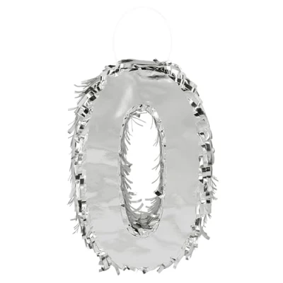 Afbeelding van Boland Piñata &#039;0&#039; Zilver 0 Verjaardag, Kinderfeestje, Themafeest