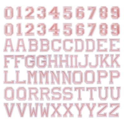Afbeelding van 72 stuks alfanumerieke borduurstofpatches, borduurpatches om op te strijken, alfabet opstrijkpatches A Z, naai patches, letters en cijfers strijken