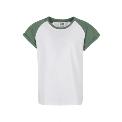 Afbeelding van Urban Classics Contrast Raglan Tshirt print voor kinderen, Maat: 110/116, White salvia