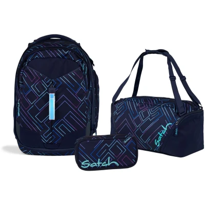 Afbeelding van Satch schoolrugzakset MATCH Purple Laser 3 delig, collectie 2025