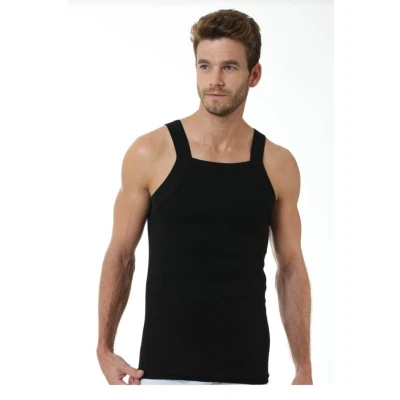 Afbeelding van 2 Pack modieuse heren onderhemd 100% katoen Zwart maat L