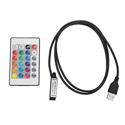 Afbeelding van 5 24V 6A 24 Key RGB LED Light Draadloze afstandsbediening USB Effect IR Controller(1m)