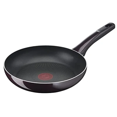Afbeelding van Tefal D52208 Resist Intense braadpan 32 cm antiaanbaklaag Flame Protect sterk thermosignaal diepe vorm eenvoudige reiniging veilig bordeauxrood