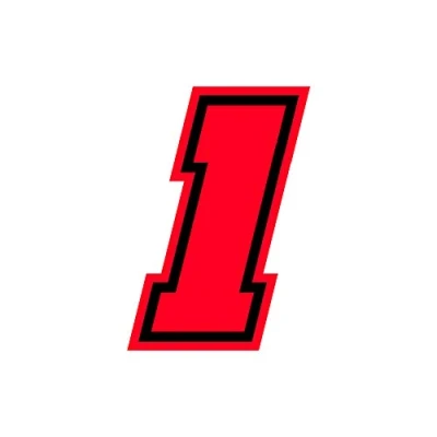 Afbeelding van 4R Quattroerre.it 13391 Racing Nummer 1 Moto GP, Neon Rood, 10 x 7 cm