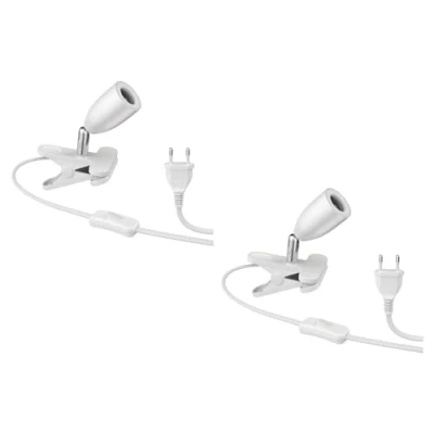 Afbeelding van ledscom.de 2 stuks klemverlichting LIK, wit mat, 1x E27 max. 60W