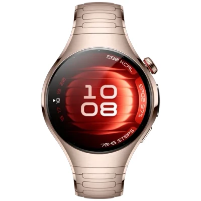 Afbeelding van HUAWEI Watch 5 42mm Goud Multi sensing X tap technologie Gezondheidsoverzicht in 1 klik Roestvrij staal eSIM Mobiel Ultra lange batterijduur Compatibel met iOS &amp; Android