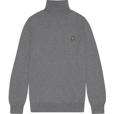 Afbeelding van Lyle &amp; Scott coltrui heren katoen/merinowol grijs gemêleerd