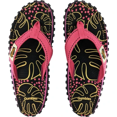 Afbeelding van Gumbies Teenslippers Unisex Tropical Black Rood / Zwart Maat 43