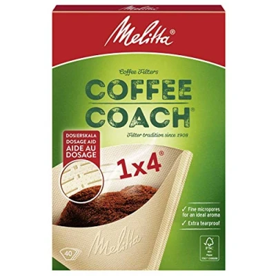 Afbeelding van Melitta 6766425 filterzakken Coffee Coach 1x4, bruin, 40 stuks, papier